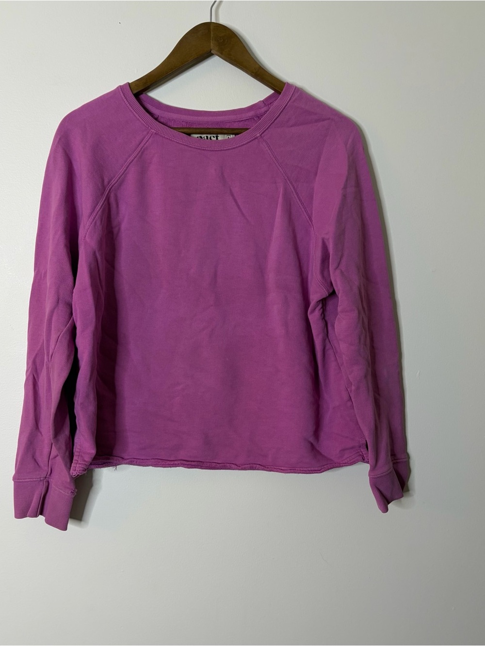 Pact Medium Cropped Crewneck Sweatshirt in Bright Orchid Pink